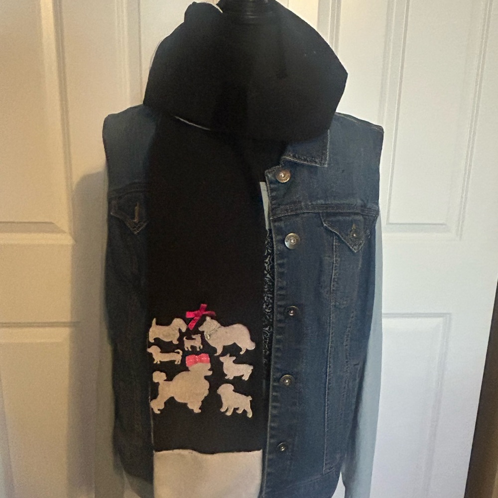 Poodle theme scarf flannel